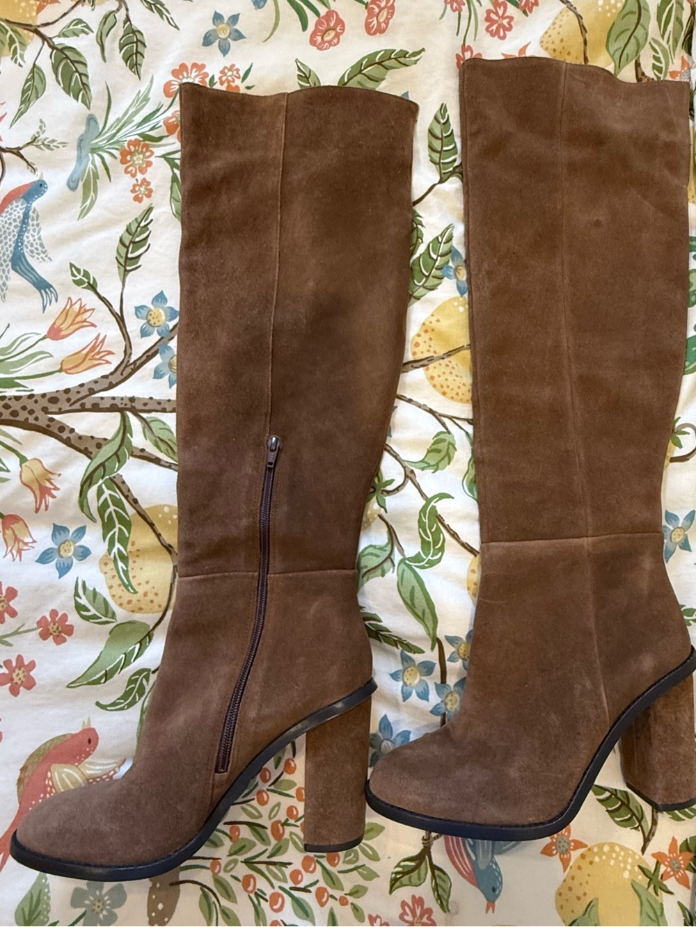 Gianni Bini Brown Suede Over the Knee  Block Heel Boots
